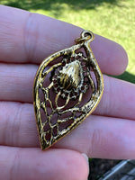 Goldtone Filigree Teardrop Pendant