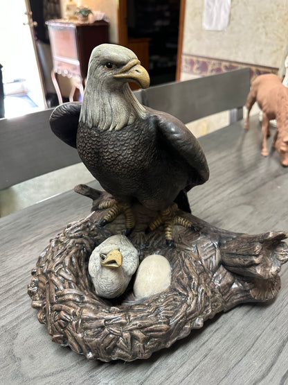 Hand Painted Ceramic Eagle & Baby