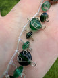 Wirewrap Green Glass Bead Strand