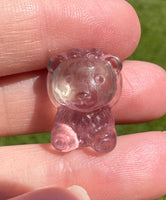 Mini Candy Fluorite Bear with Arms Up Carving