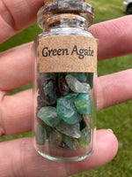 Green Agate Chips In Bottle