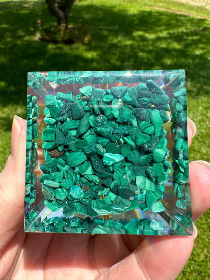 Malachite Green Orgonite Pyramid #2