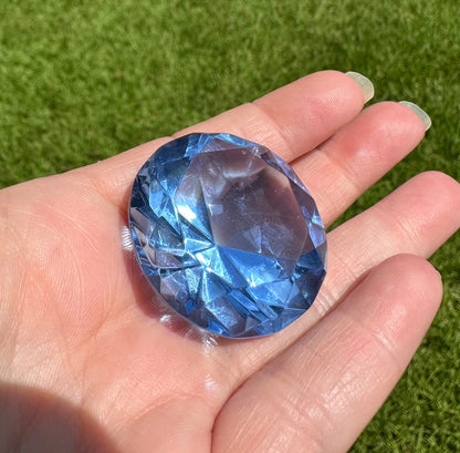 Blue Glass Gemstone Paperweight