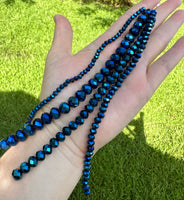 Blue Glass Faceted Bead Strands 4 sizes