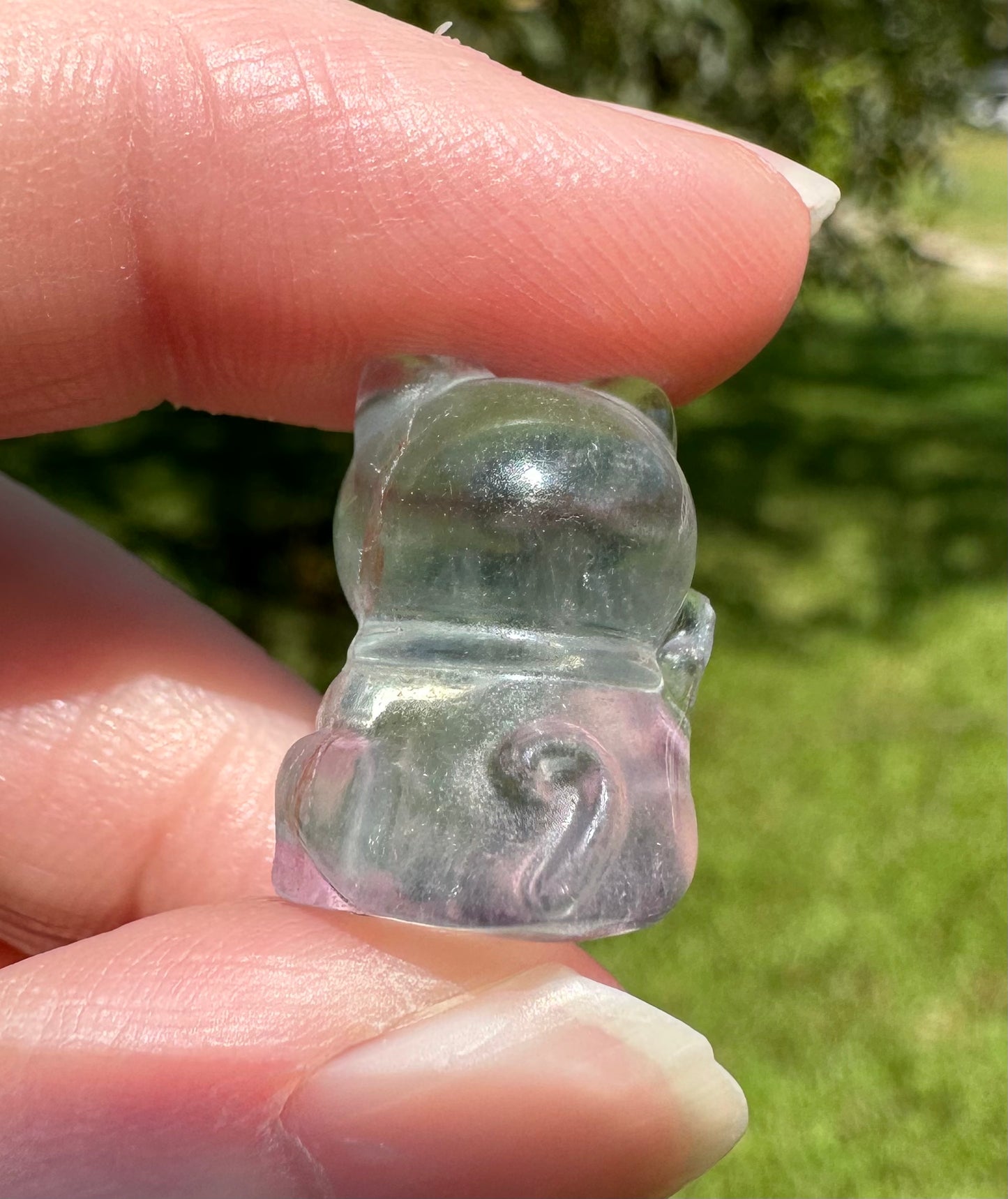 Mini Candy Fluorite Cat Carving