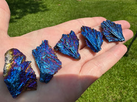 Natural Tourmaline Electroplated Blue Flame