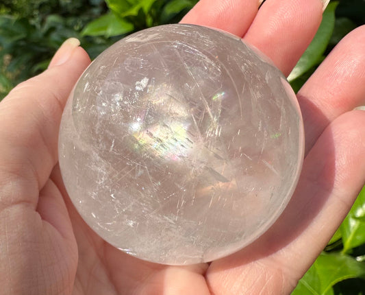 White Calcite Rainbow Sphere #2