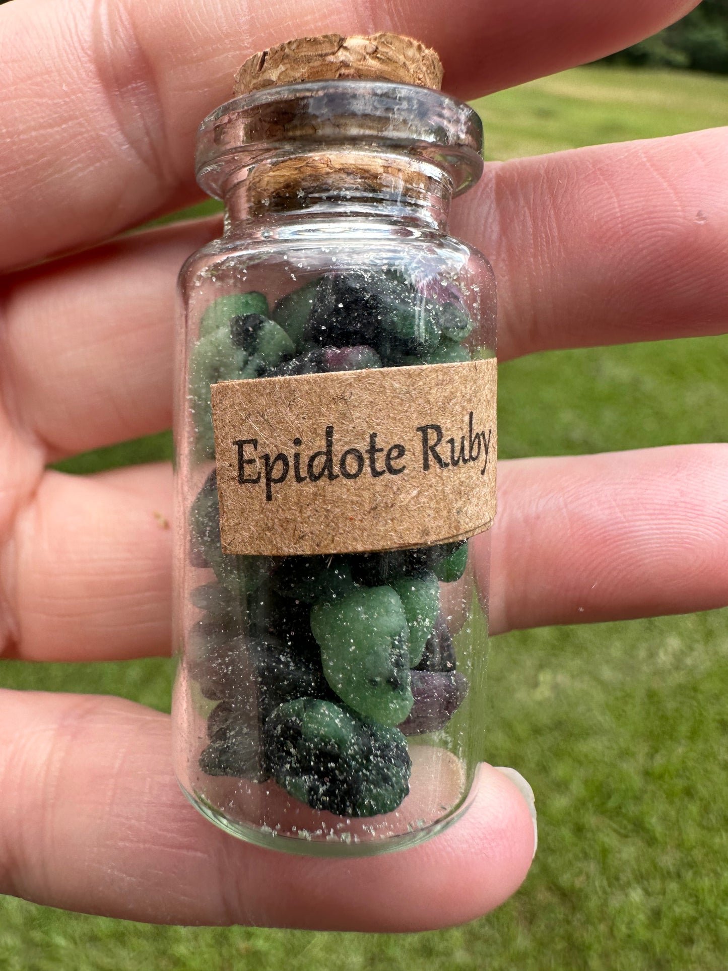 Epidote Ruby Chips In Bottle