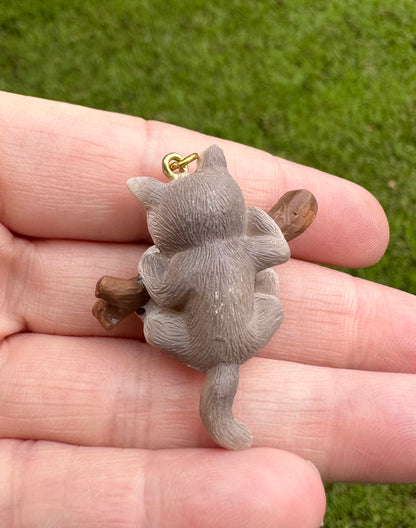 Kitty on Branch Pendant