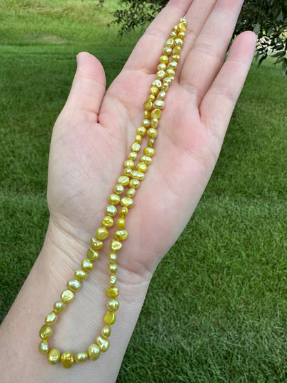 Yellow Freshwater Pearl Strand #7