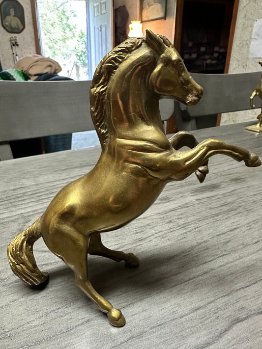 Vintage Brass Rearing Horse