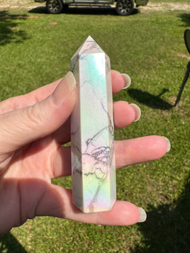 Angel Aura Howlite Obelisk Point #4