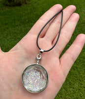 Glass Pendant with Movable Aurora Borealis Pieces