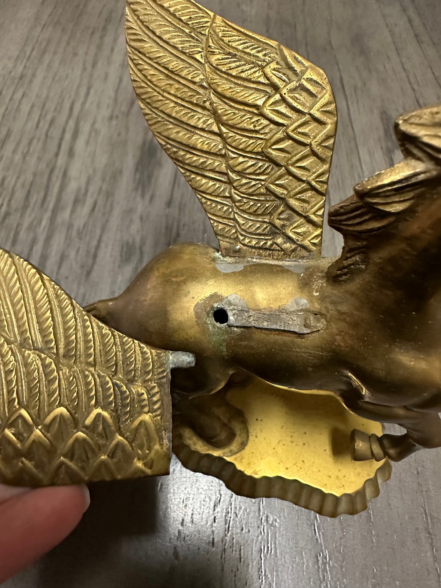 Vintage Brass Rearing Pegasus