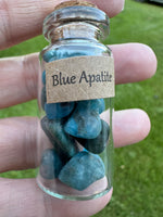 Blue Apatite Chips In Bottle