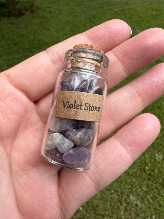 Violet Stone Chips In Bottle