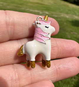 Pink and White Unicorn Pendant