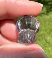 Mini Candy Fluorite Bear with Arms Up Carving