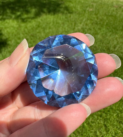 Blue Glass Gemstone Paperweight