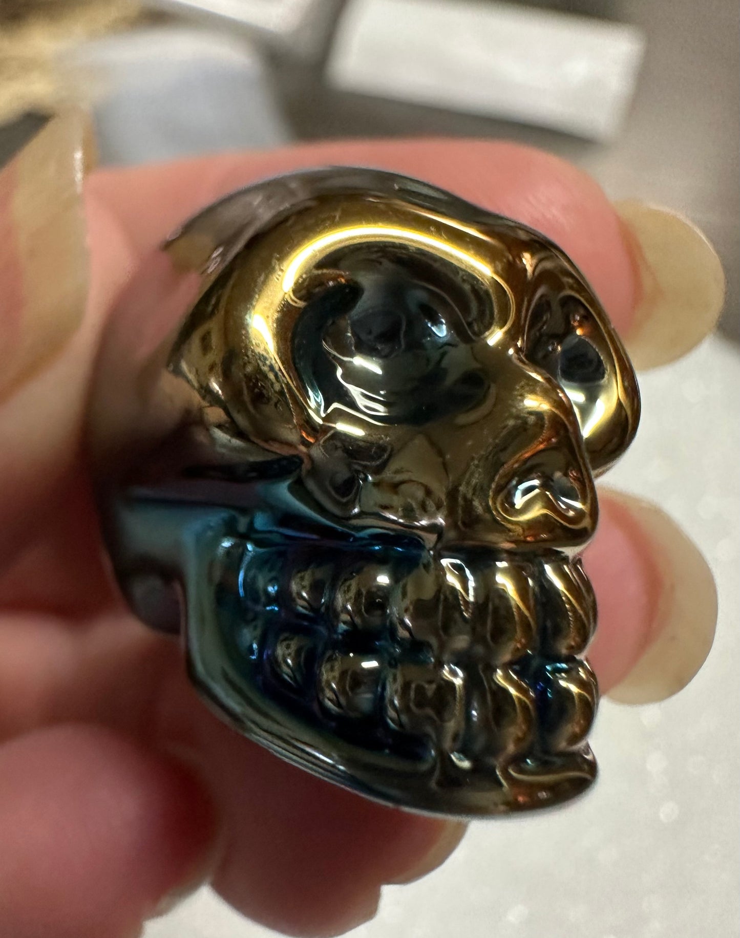 Mini Hand Carved Skull #4