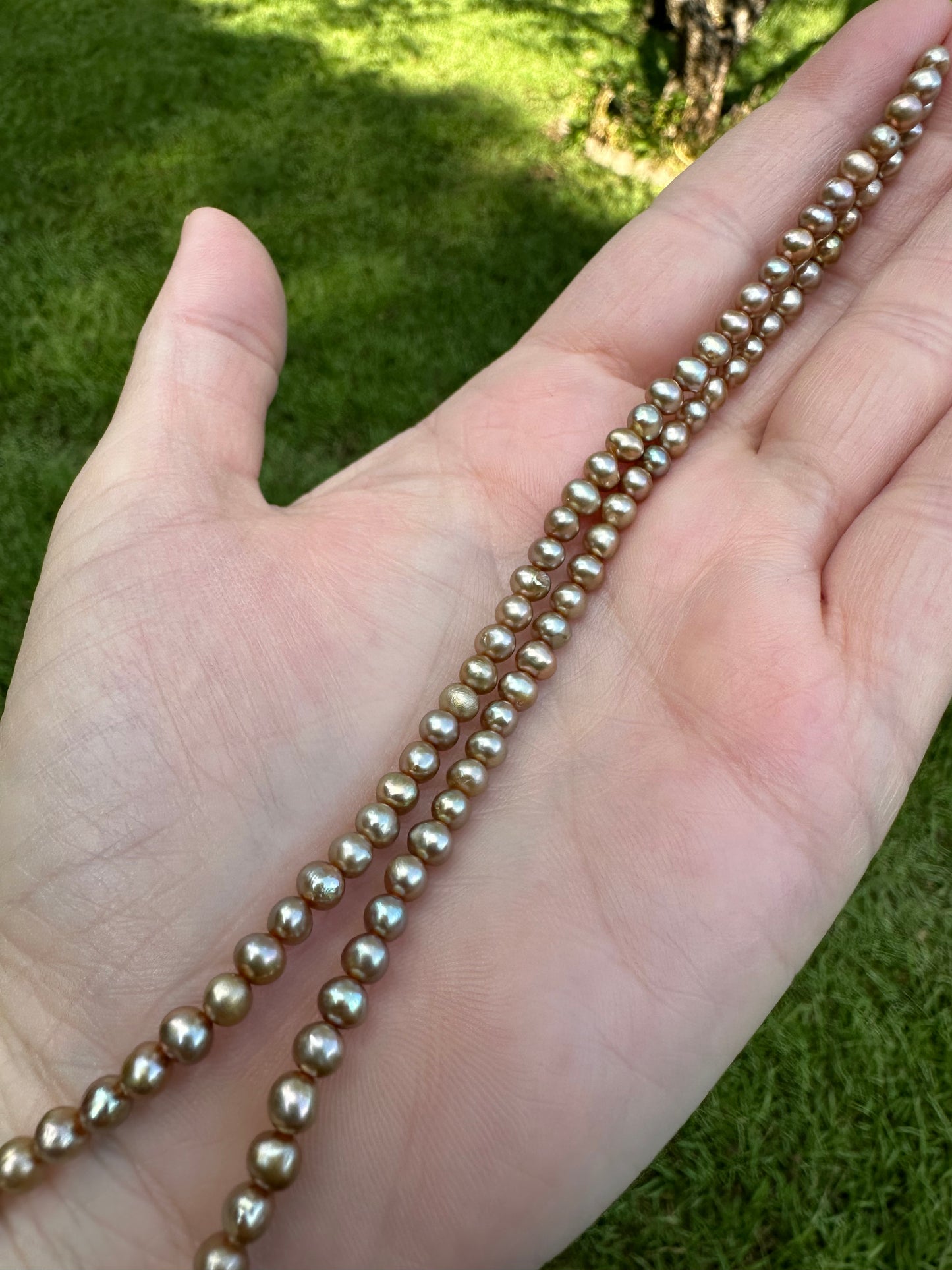 Peach Puff Freshwater Pearl Strand #12