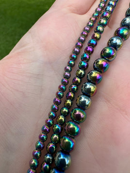 Multi-Color Round Glass Bead Strand 3 Sizes