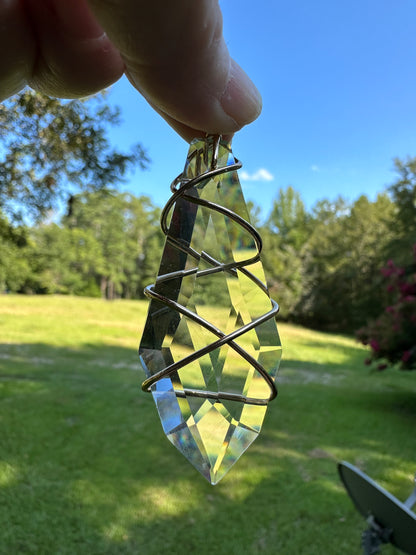 Wire Wrapped Glass Pendant