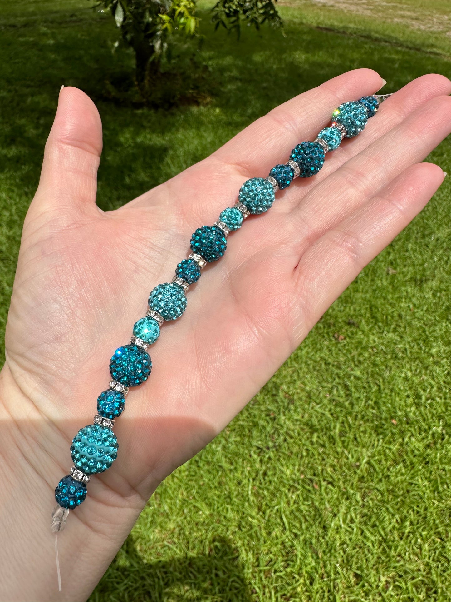 Sparkly Blue & Light Blue Bead Strand