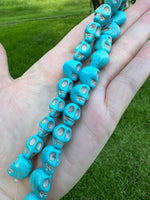 Turquoise Strung Skull Beads