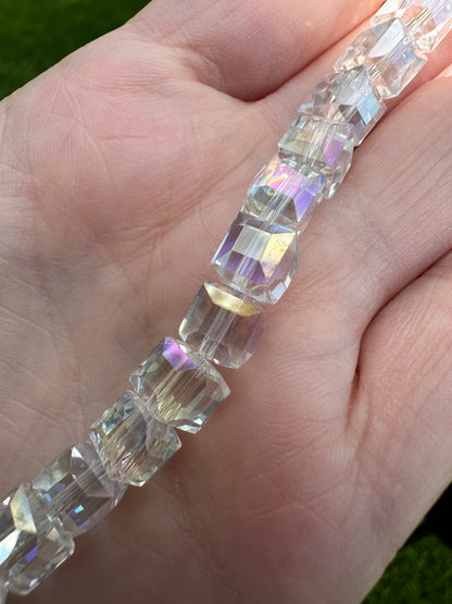 Glass Cube Bead Strand