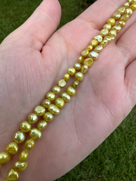 Yellow Freshwater Pearl Strand #7