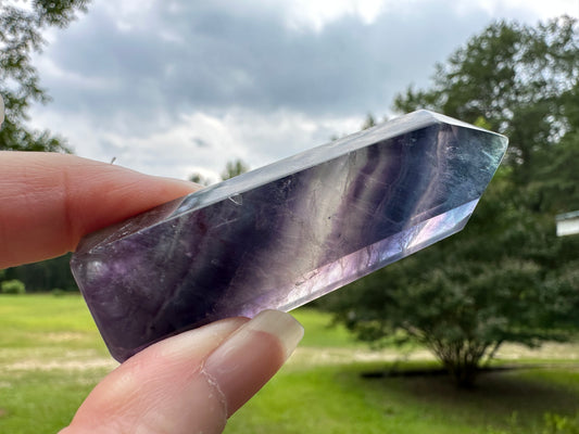 Dark Rainbow Fluorite Obelisk Tower #2