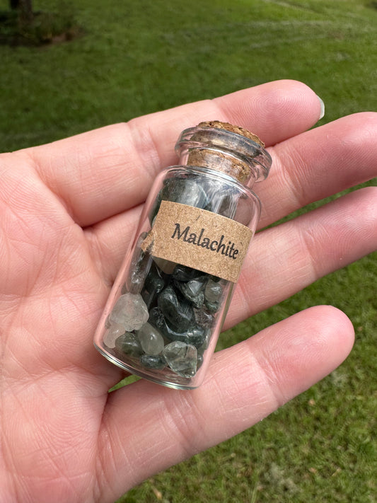 Malachite Chips In Bottle