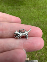 Silvertone Kitty Charm