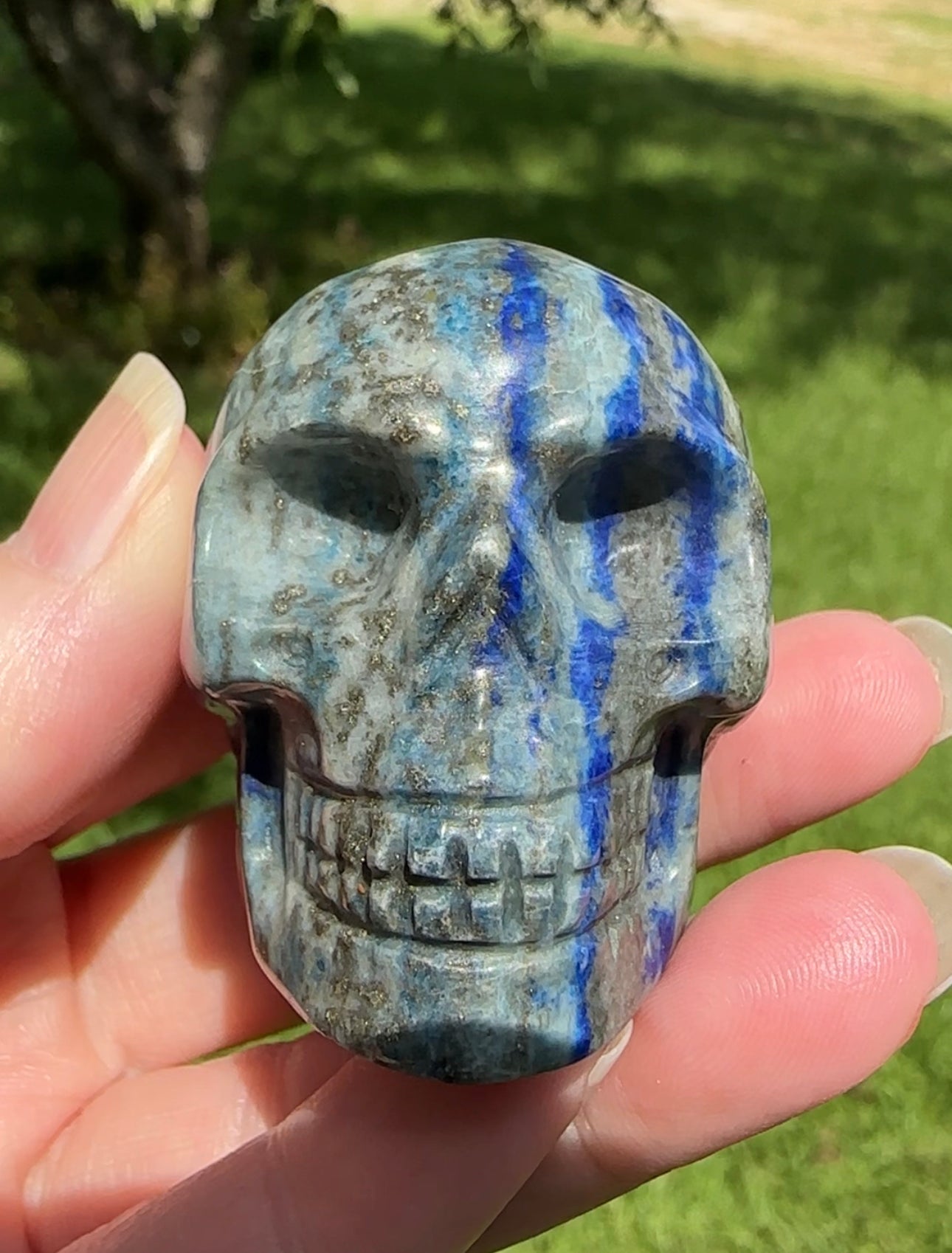 Natural Lapis Lazuli Skull