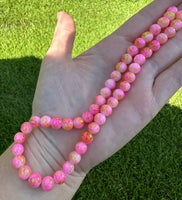 Pink & White Glass Bead Strand