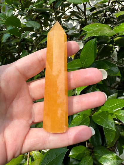 Orange Mexican Calcite Obelisk Tower #4