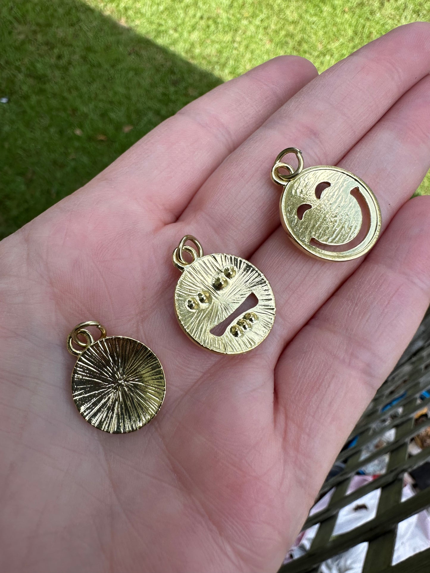 Emoji Pendants Set of 3 Goldtone