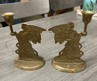 Vintage Brass Angel Candle Holders