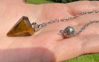 Tiger Eye Pendulum with Chain