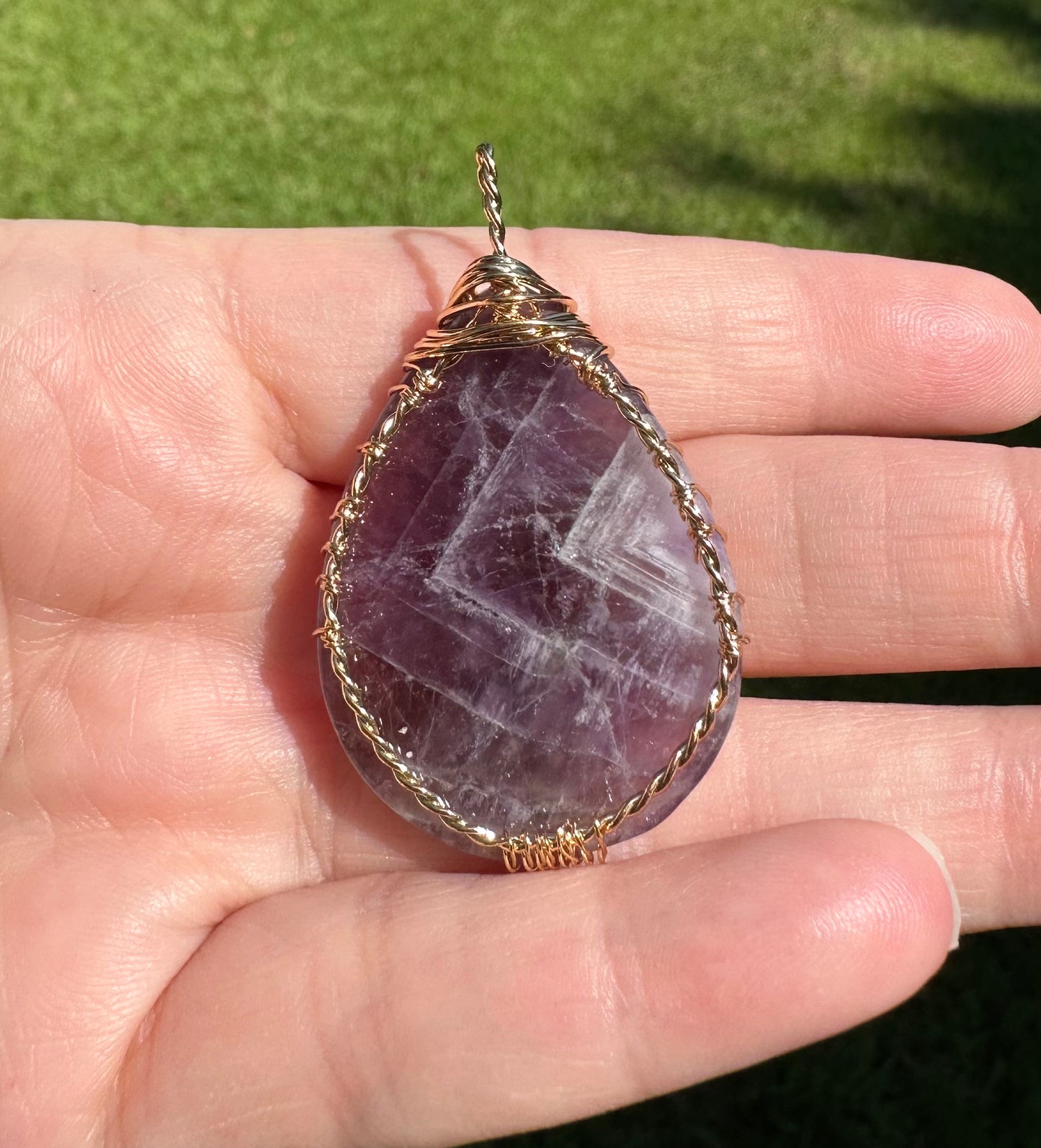 Wire-Wrapped Amethyst Pendant