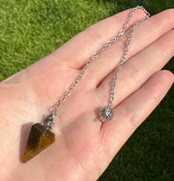 Tiger Eye Pendulum with Chain