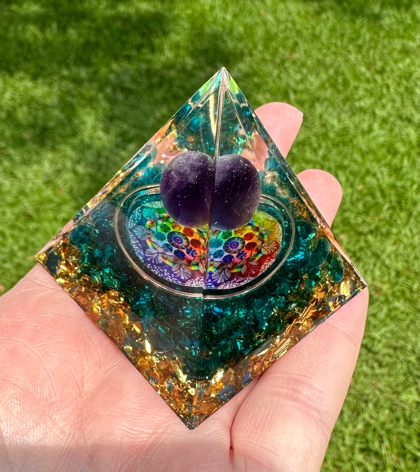 Amethyst Orgonite Pyramid #8