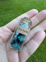 Blue Apatite Chips In Bottle