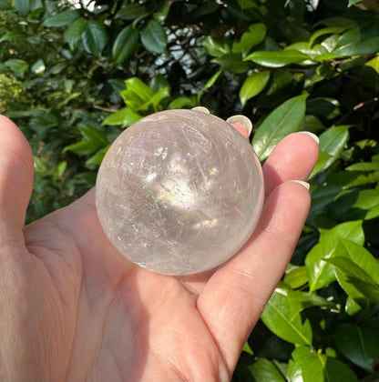 White Calcite Rainbow Sphere #2