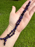 Dark Aurora Borealis Glass Bead Faceted Strand