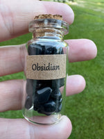 Black Obsidian Chips In Bottle