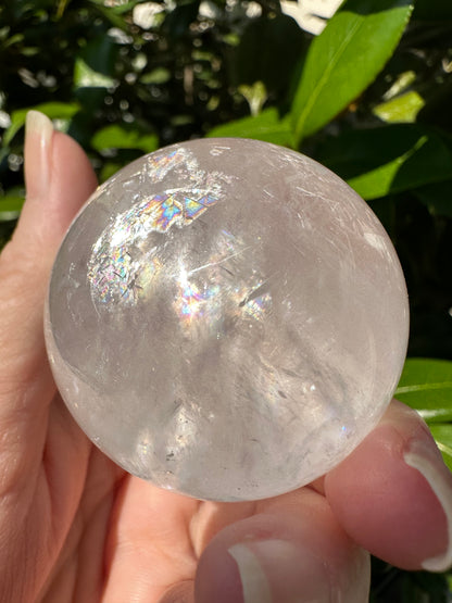 White Calcite Rainbow Sphere #4