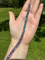 Purple & Blue Glass Round Bead Strand