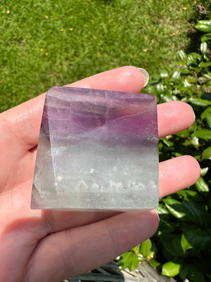 Feather Fluorite FreeForm with Rainbow #4